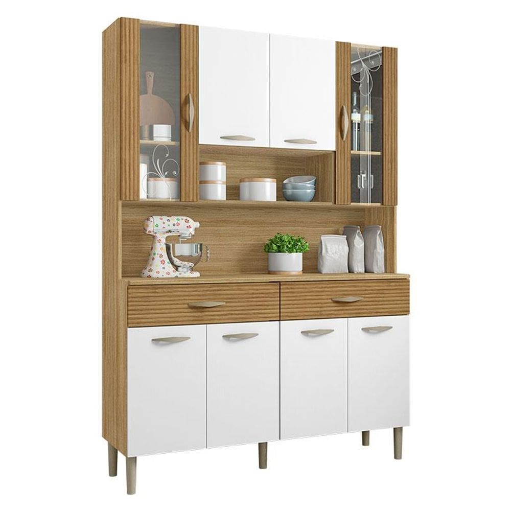 Kit Cozinha Ambiente Golden 8 Portas Freijó Supremo Ripado - Kits Paraná