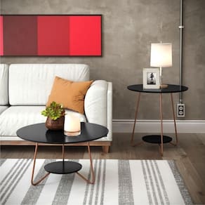 Conjunto De Mesa Centro E Lateral Back Preto