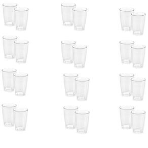 Kit 24 Copos Cristal 300 ml Plástico Transparente