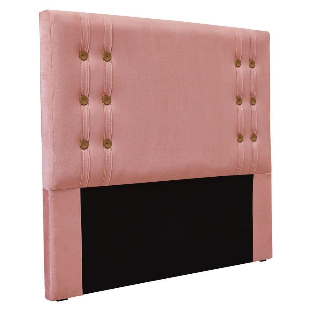 Cabeceira Solteiro 0,90m Genova Veludo Rosa Pallazio