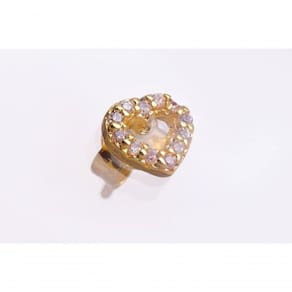 Brinco Coração Cristal Folheado Em Ouro 18K