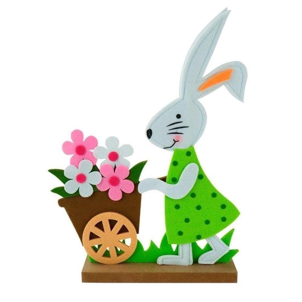 Totem Decor Coelha Cesto De Flores