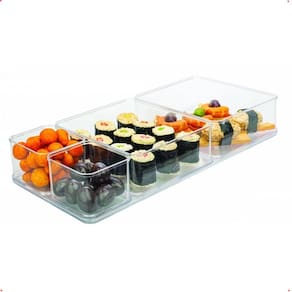 Kit 5 Organizadores Multiuso Transparente Com Encaixe 36,5Cm