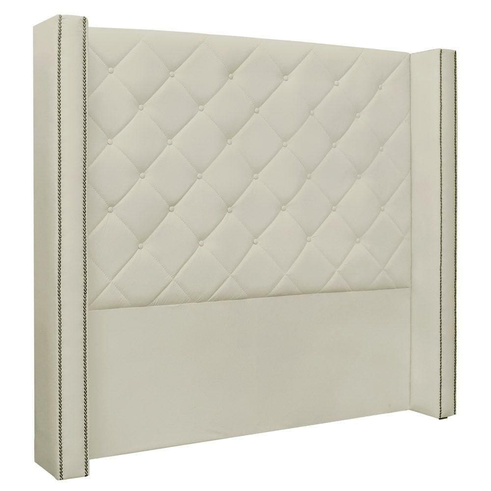 Cabeceira Estofada Box Casal Queen Size Alteza 160cm Bege
