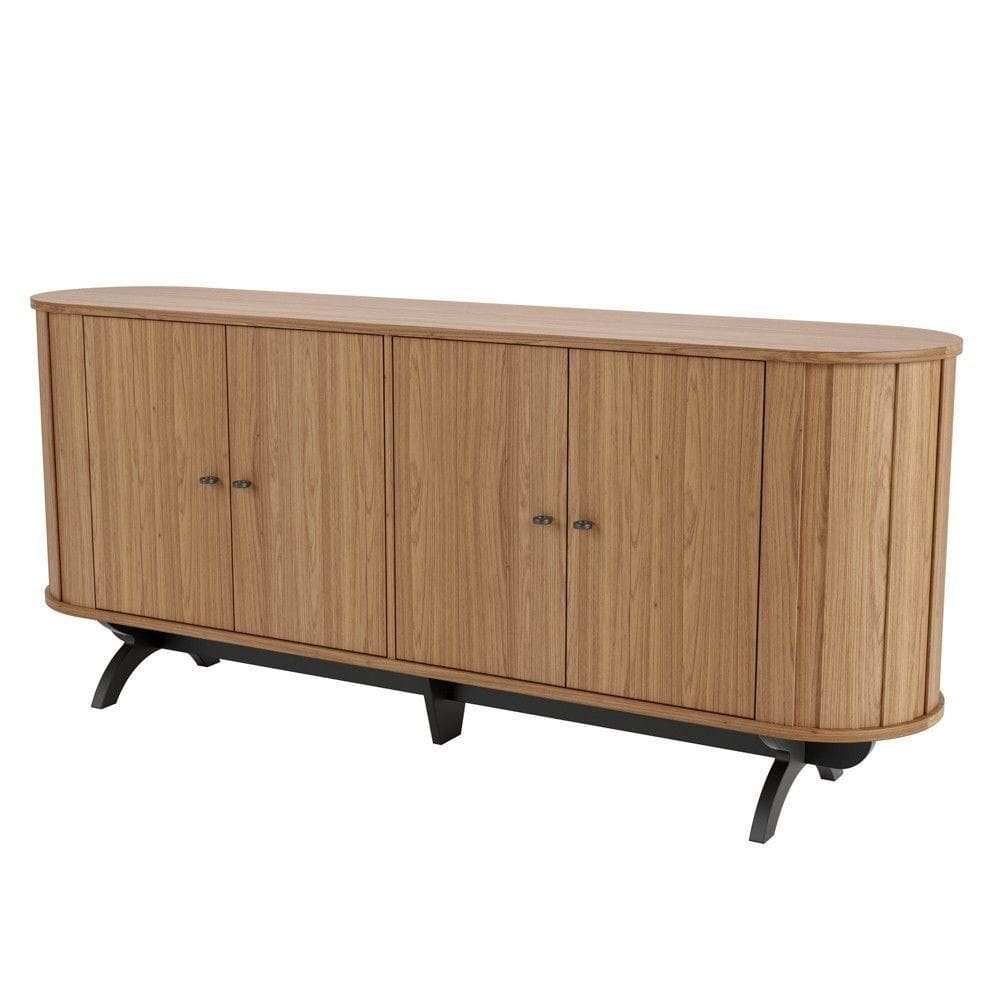 Buffet 180Cm 4 Portas D01 Freijó/Preto Fosco