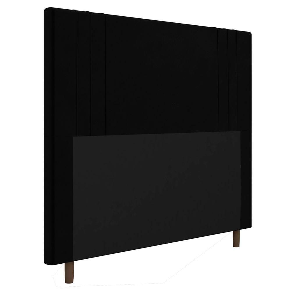 Cabeceira Cama Box Casal Ferrara 140cm Suede Preto