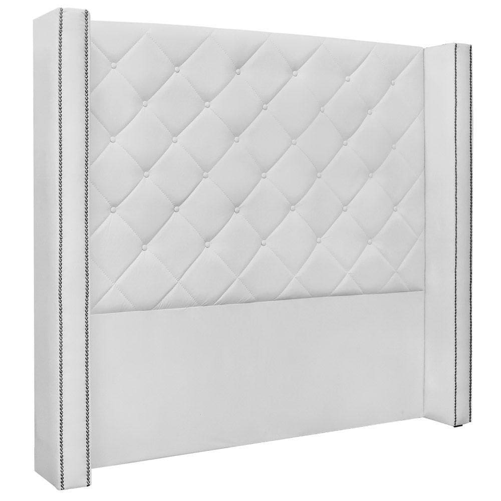 Cabeceira Estofada Box Casal Queen Size Alteza 160cm Branco