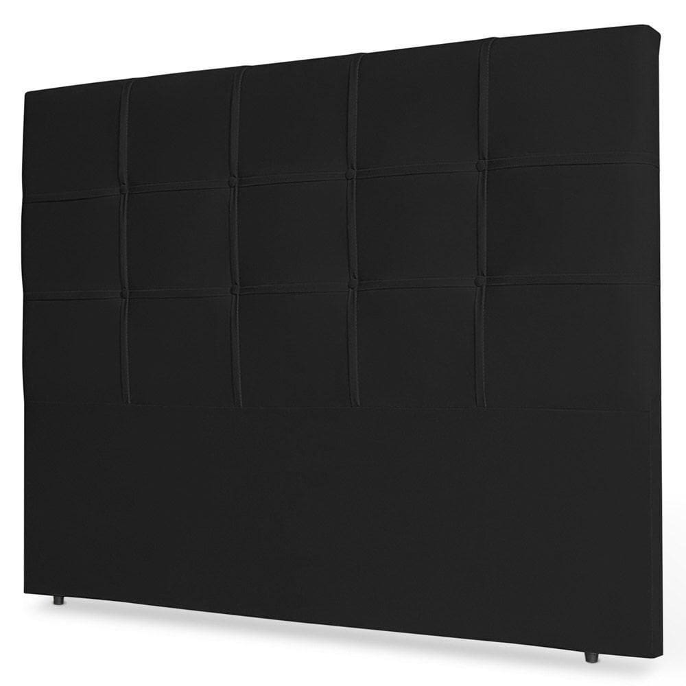 Cabeceira Estofada Cama Box Casal Fiorella 140Cm Preto