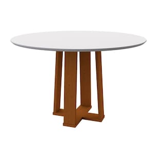 Mesa De Jantar 4 Lugares 1,20m Vidro Isabela Ypê Off White