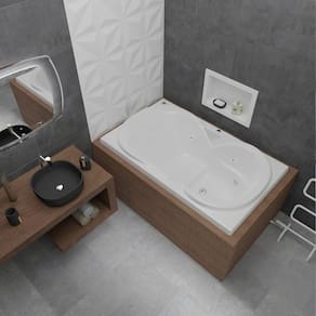 Banheira de Hidromassagem Due Gran Luxo 160x90x50cm - P3 - 220v - com Aquecedor Branco