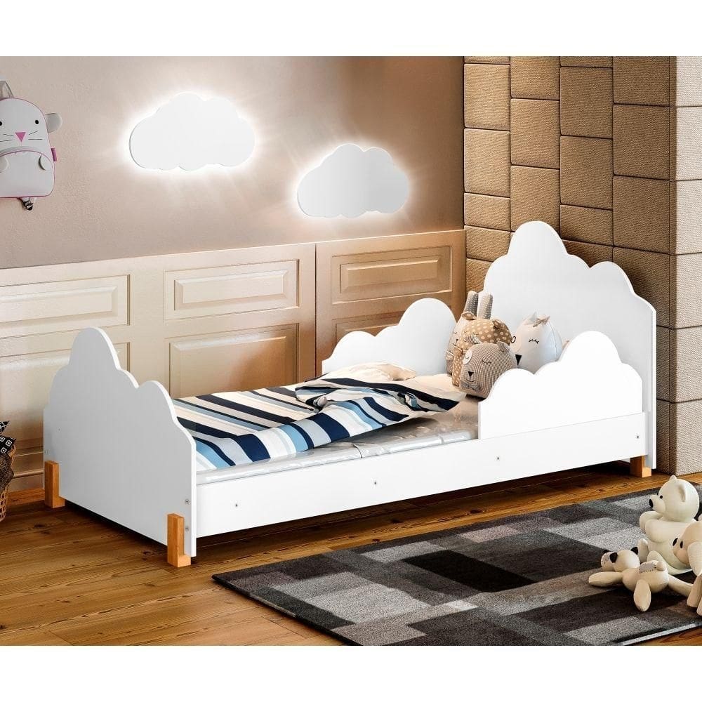 Cama Princesa Celeste Branca Com Colchão