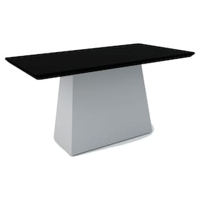 Mesa Jantar 6 Lugares Madeira Bárbara 1,60cm Off White Preto