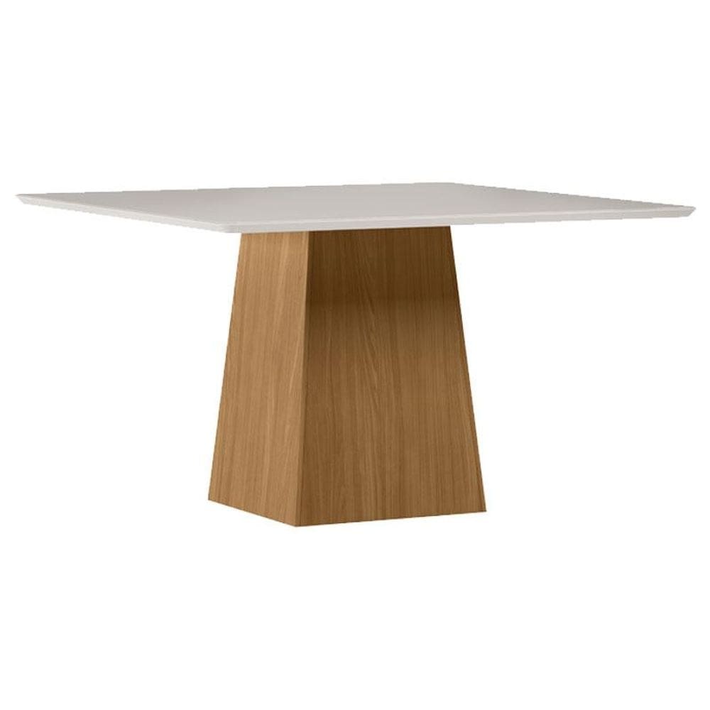 Mesa de Jantar 135x135 cm Barbara com Vidro Ype Off White – New Ceval