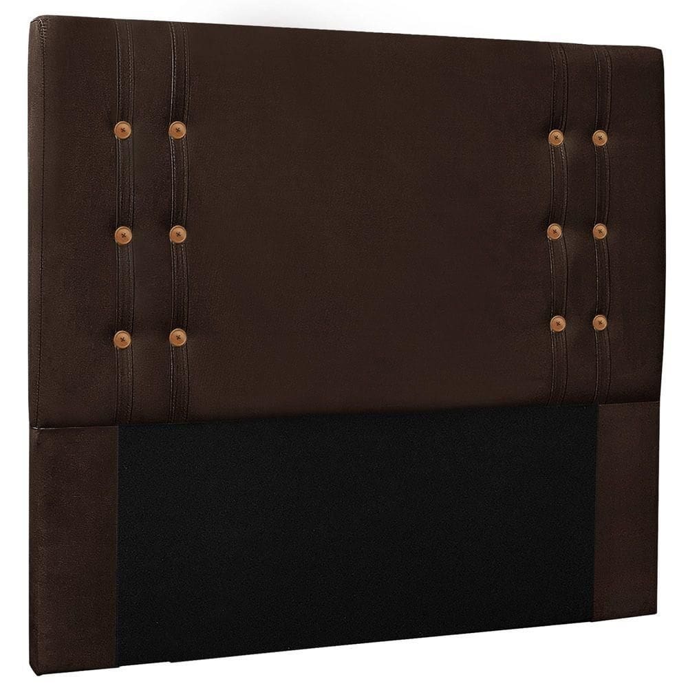 Cabeceira Estofada Box Casal King Size Monreale 195cm Café