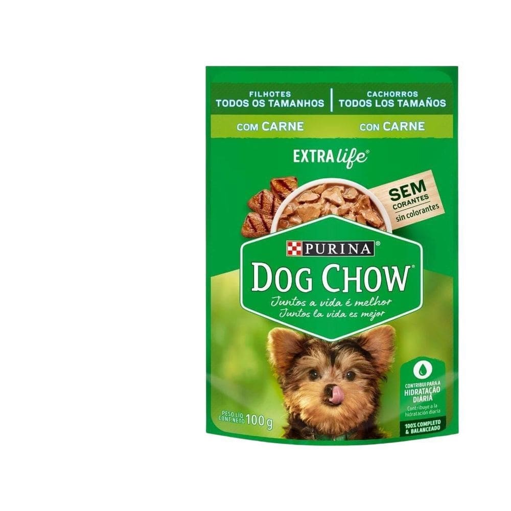 Ração Úmida Dog Chow Filhotes Todos os Tamanhos Carne 100g