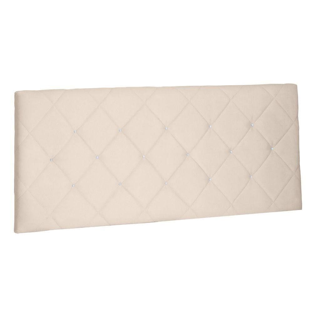 Cabeceira Painel Estofada Box Casal Queen Tânia 160cm Bege