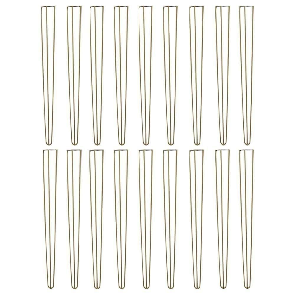 Kit 16 Pés De Metal 90 Cm Aparador E Mesa De Canto Dourado