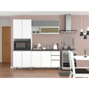 Cozinha 3 Peças Ambiente Evidence Branco Prata – Poliman