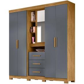 Guarda Roupa Casal 5 Portas 9070 Freijo Cinza Moval Freijo Cinza
