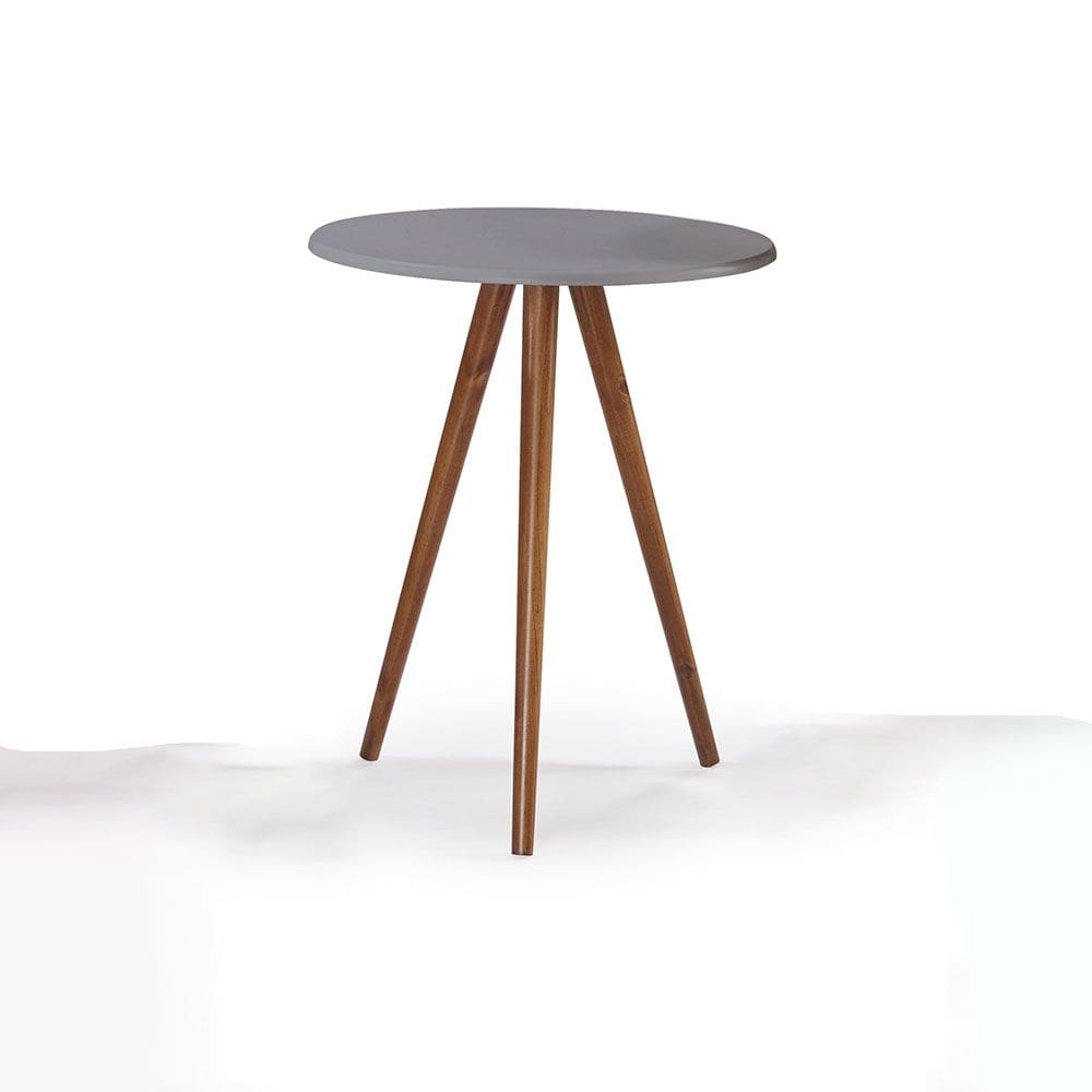 Mesa de Apoio Média Tripé Pé Palito Hannover - Cinza/Imbuia Glazer