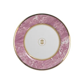 Jogo Pratos Sobremesa Marble 6 Peças Rosa