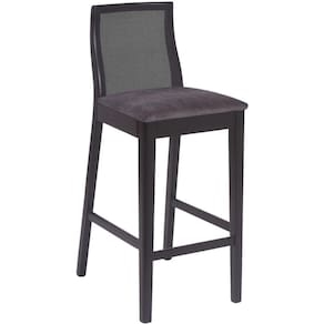 Banqueta Arizona Madeira Maciça Encosto Tela Sling Preto