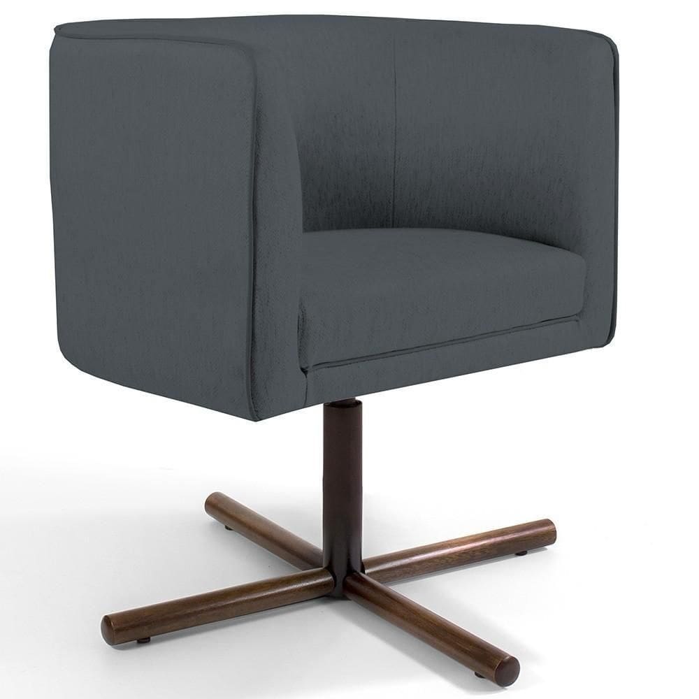 Poltrona Giratória Base X Corano Cinza C-03