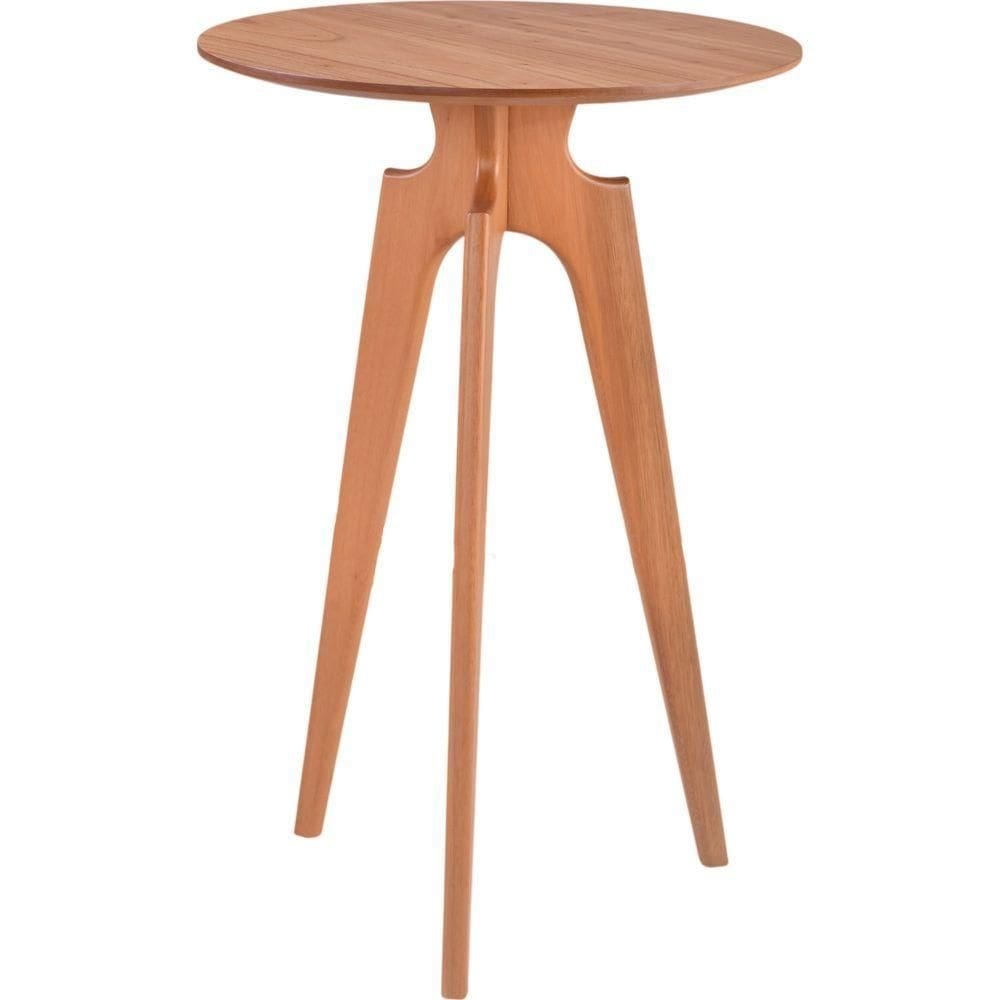 Mesa Bistrô Grécia Em Madeira Maciça Alta 70x70x105 Amêndoa