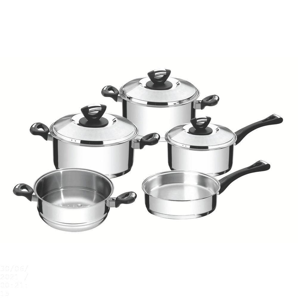 Jogo De Panelas Solar Baquelite Em Aço Inox Fundo Triplo Com Cabos E Alças De Baquelite 5