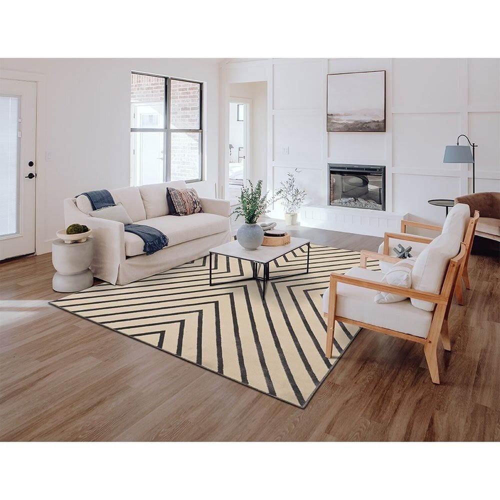 Tapete 150x200cm Lyre Supreme Tapetes São Carlos Chevron Carbon