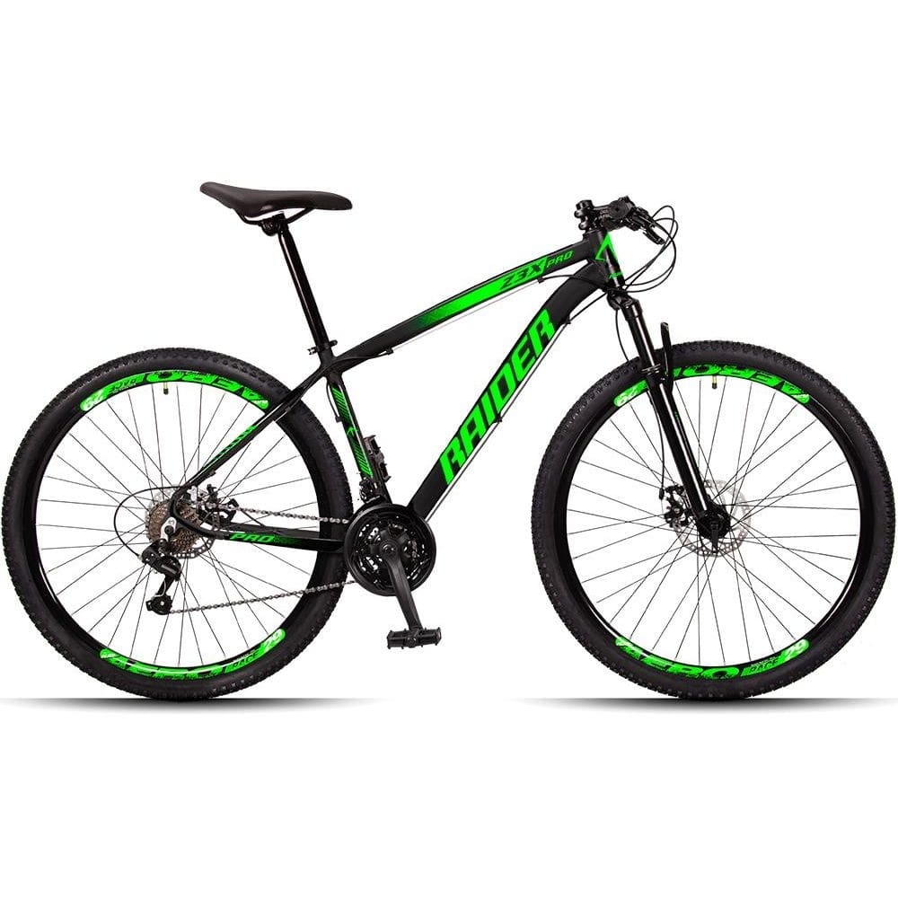 Bicicleta Raider Z3x Disc H Aro 29 Susp. Dianteira 24 Marchas - Preto/verde
