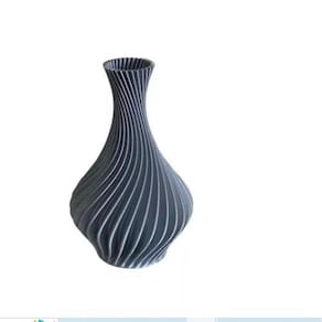Vaso Plantas Modelo Espiral Cinza- Jarro Decoração 18Cm