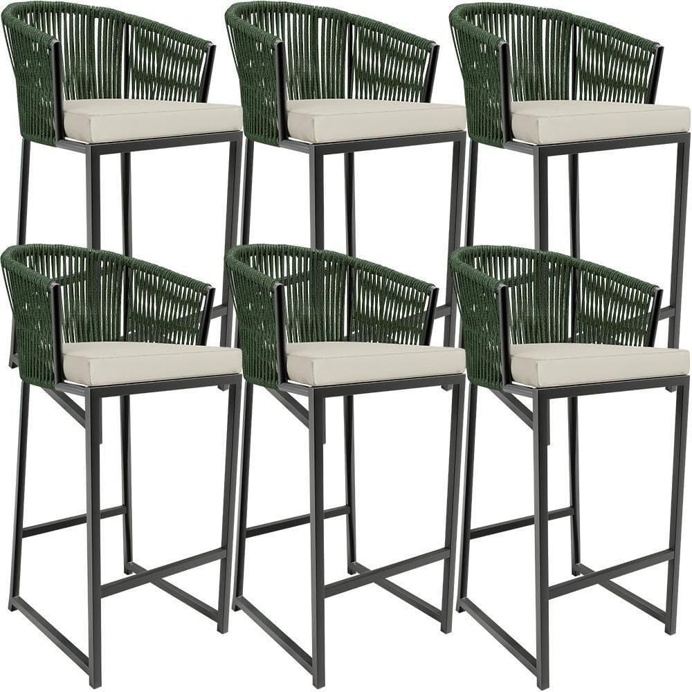 Kit 06 Banqueta Para Área Gourmet Cozinha Varanda D04 Verde