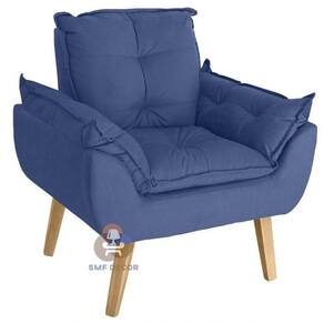 Poltrona Decorativa Opala Azul Marinho Smf Decor