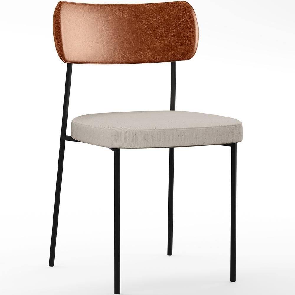 Cadeira Para Sala De Jantar Melina L02 Couríssimo Camel Cru