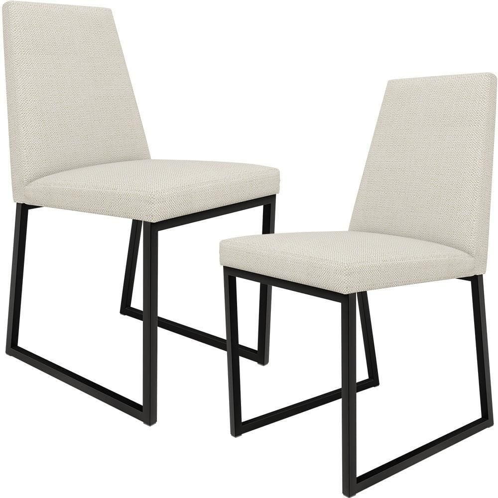 Kit 02 Cadeiras Sala De Jantar L02 Champagne