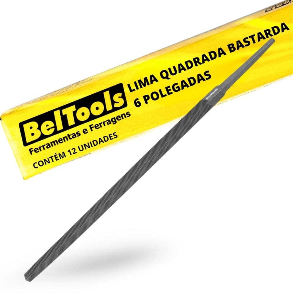 Kit C/ 12 Lima Quadrada Bastarda 6 Pol Beltools