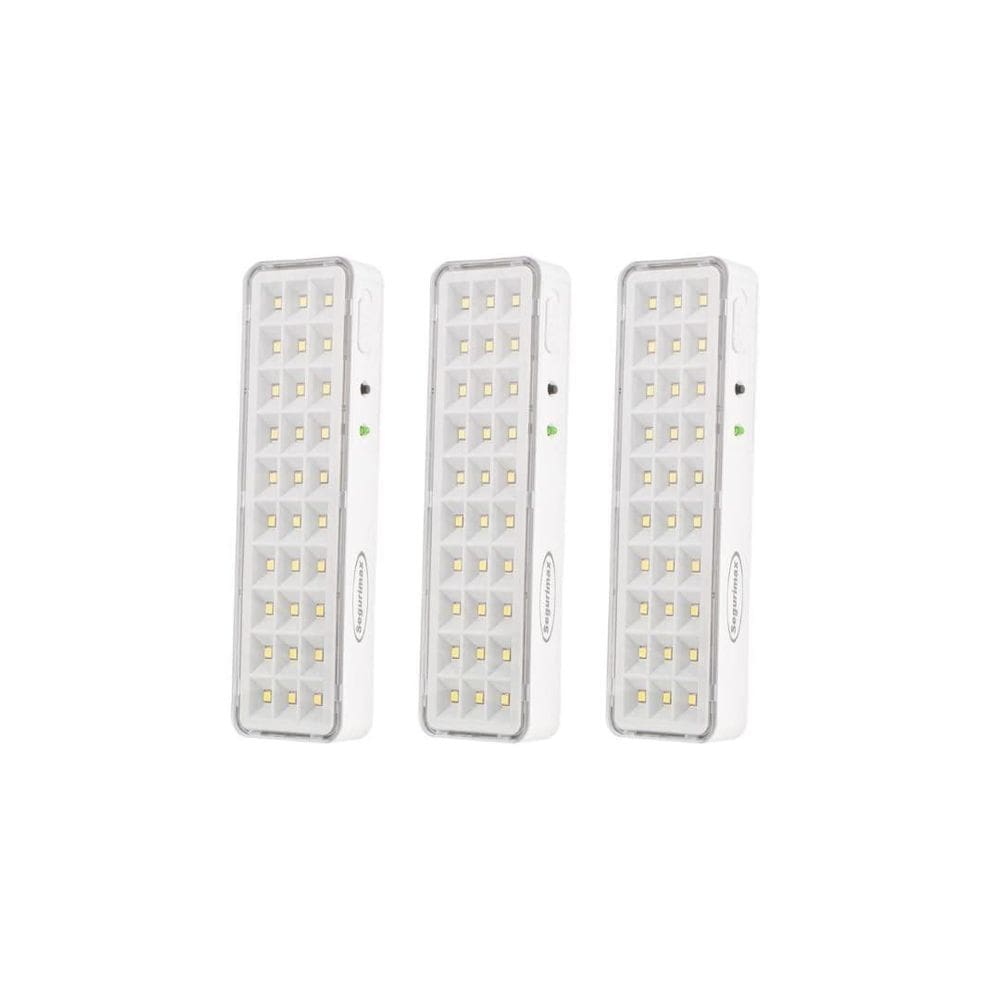 Kit 3 Luminária De Emergência 30 Leds Super Slim Bivolt