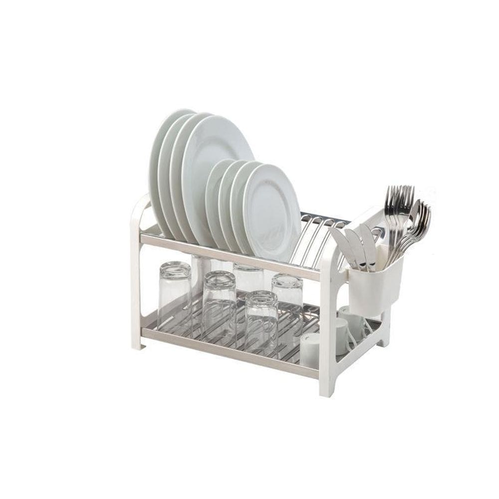 Escorredor Pratos 16 Lugares Inox Branco