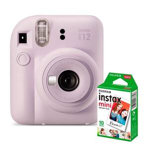 Kit Câmera Instax Mini 12  Lilas Candy + Filme De 60 Poses [F118]