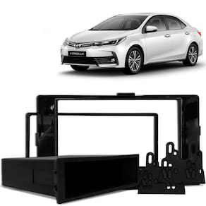 Moldura 2 Din 1 Din Corolla 18 19 BLack Piano Porta Objetos