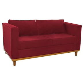 Sofá 2 Lugares Europa Suede Vermelho
