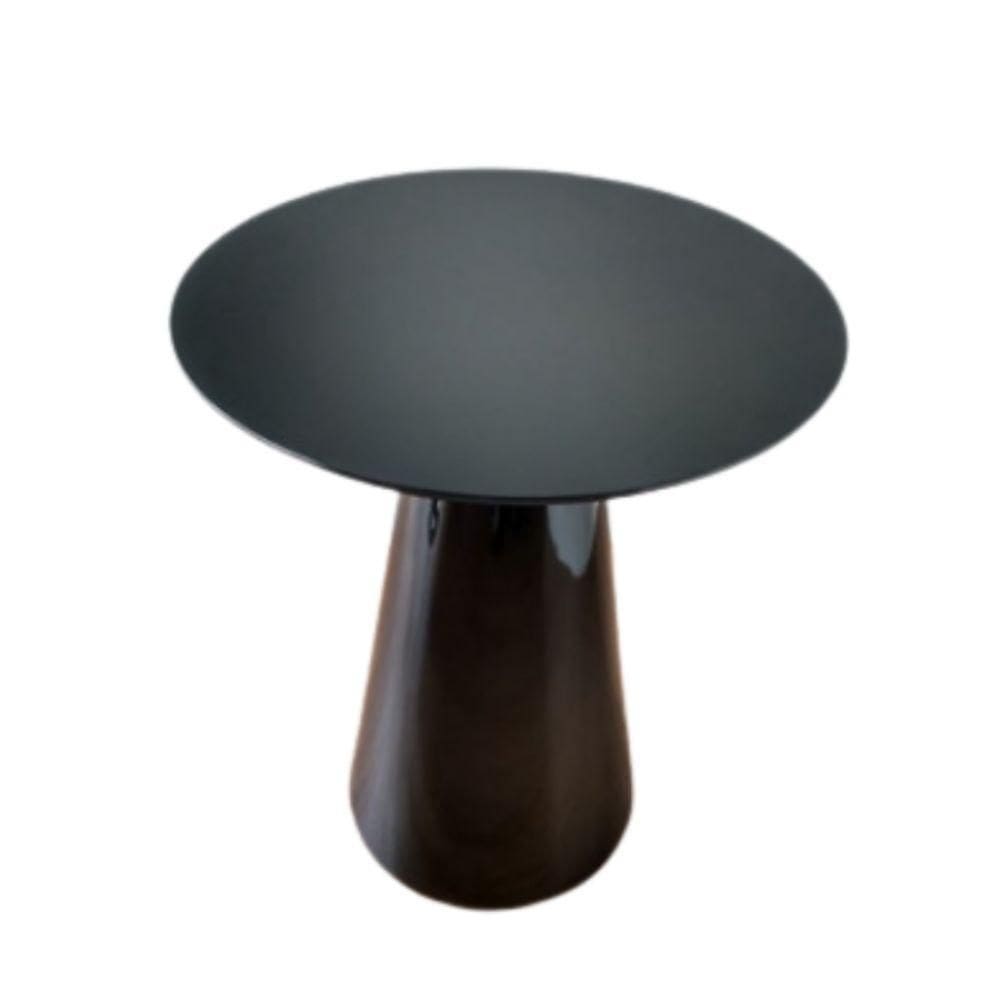 Mesa de Apoio Cone Laqueada Tampo 70cm 60cm Preto