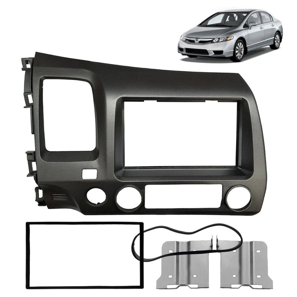 Moldura Painel 2 Din New Civic 2007 2011 Grafite Importado
