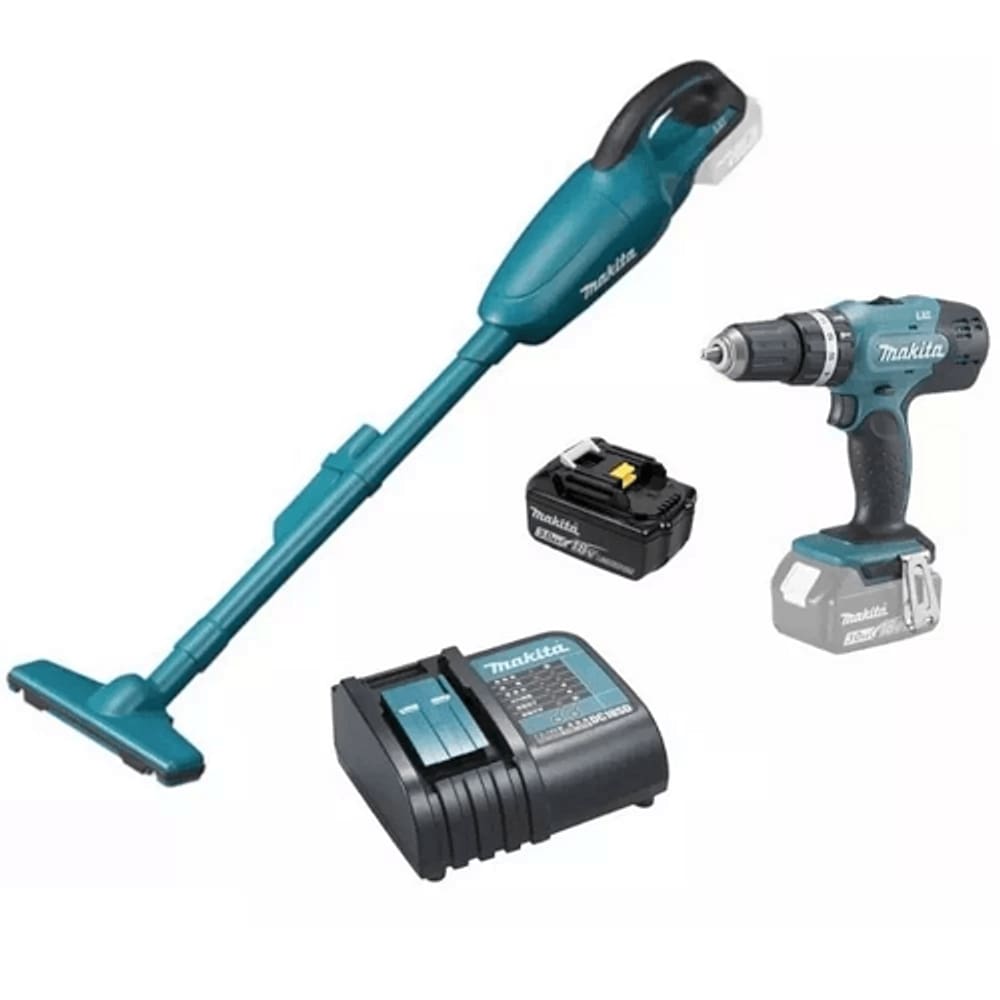 Kit Parafusadeira+Aspirador Bateria 18,0V MAKITA