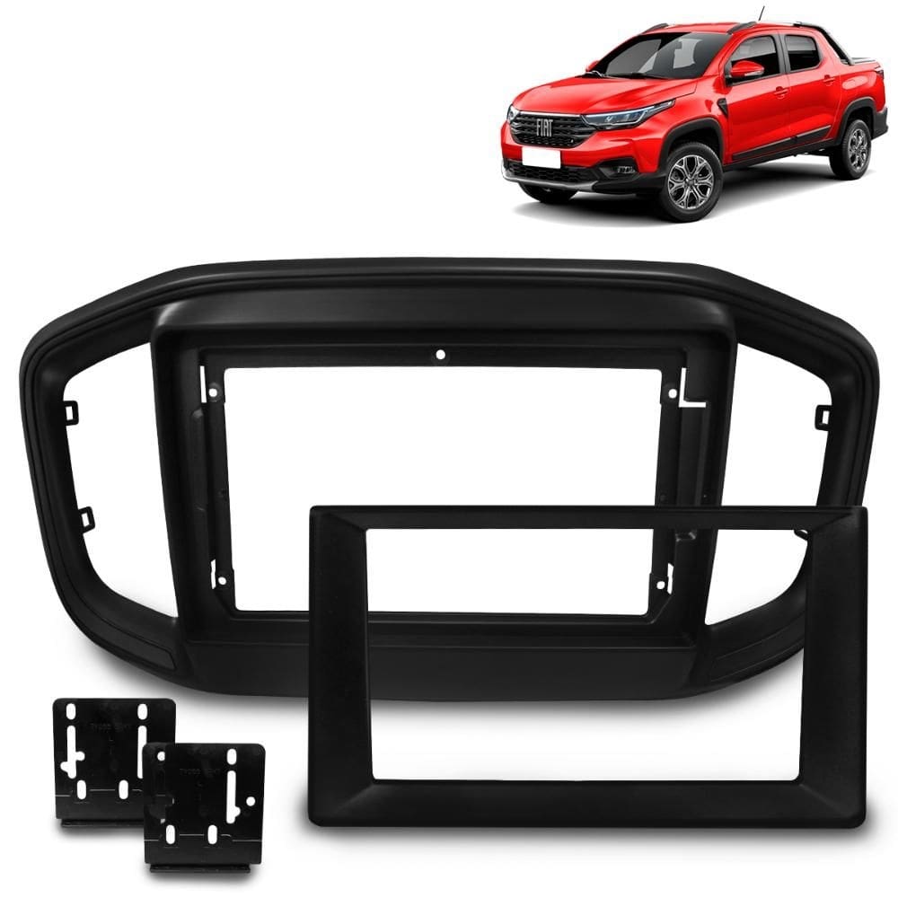 Moldura Painel 9 Redutor 7 polegadas Fiat Strada 2021 2023