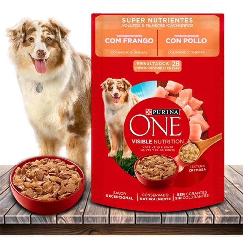 Ração Úmida Nestlé Purina One Supernutrientes Frango Cães