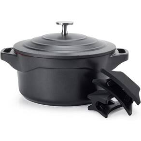 Panela Caçarola Cerâmica 24 Cm Le Cook 4,5 Lt Indução Black