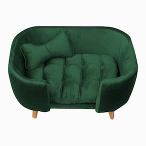 Poltrona Cama Pet Hannah Luxo Veludo Verde
