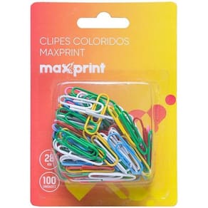 Clips Colorido Com 100 Unidades 6 Cores Maxprint